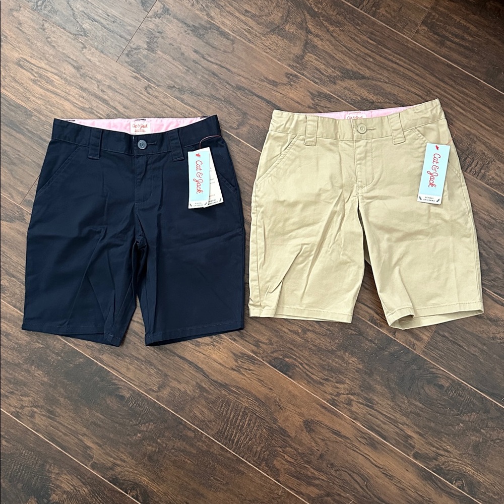 Navy and Khaki Shorts Set